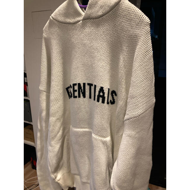 FEAR OF GOD(フィアオブゴッド)のESSENTIALS FOG エッセンシャルズ ニット パーカー クリーム メンズのトップス(ニット/セーター)の商品写真