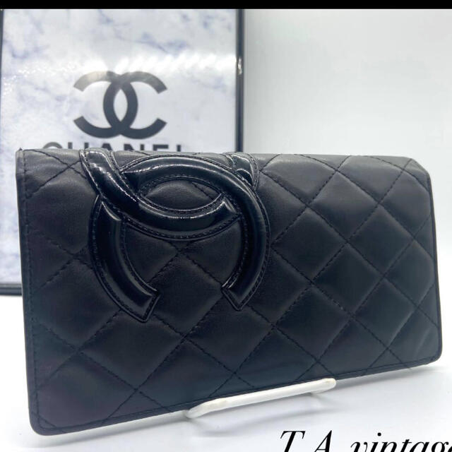 シャネル カンボンライン ラムスキン 長財布 CHANEL財布 在庫処分