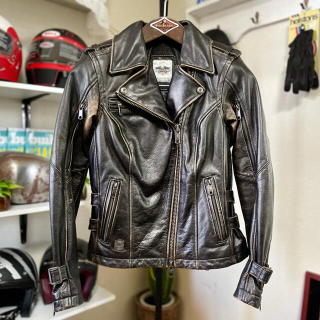 Harley Davidson(ハーレーダビッドソン)の超美品☆ハーレーダビッドソン レディース レザージャケット ブラック/S 自動車/バイクのバイク(装備/装具)の商品写真