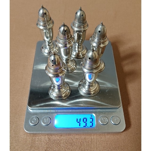 銀製/調味料・香料入れ/6個セット/共箱附き/純銀/銀製品/銀器/台所用品