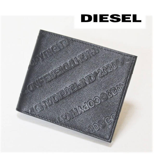 DIESEL(ディーゼル)の《ディーゼル》新品 コピーライトロゴ レザー2つ折り財布 プレゼントにも メンズのファッション小物(折り財布)の商品写真