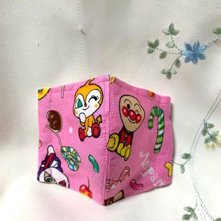 インナーマスク　アンパンマン　ピンク　未就学児サイズ　ハンドメイド(外出用品)