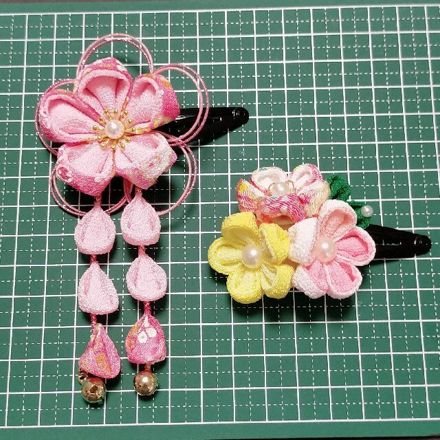 つまみ細工 七五三髪飾り パッチンピン - 七五三