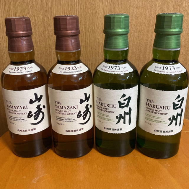 サントリー 山崎3本 白州1本 ミニボトル4本セット 食品/飲料/酒の酒(ウイスキー)の商品写真