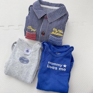 プチバトー(PETIT BATEAU)の美品⭐︎ベビー⭐︎男の子⭐︎3点セット(ロンパース)