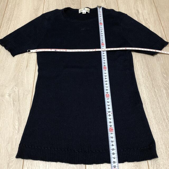 Courreges(クレージュ)の【sean様専用】courreges クレージュ　半袖リブ　ネイビー レディースのトップス(Tシャツ(半袖/袖なし))の商品写真