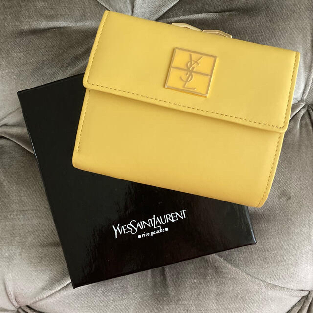 ✨未使用に近い✨　Yves Saint Laurent ミニ財布　クロコ　がま口