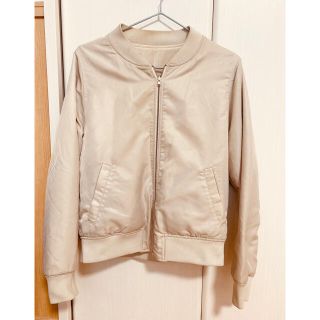 ショコラフィネローブ(chocol raffine robe)の2way リバーシブル　MA-1ジャケット　ホワイトベージュ(ブルゾン)