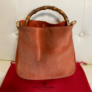 グッチ(Gucci)の良品　GUCCI オールド　グッチ バンブー　ハンド　バッグ　レザー(ハンドバッグ)