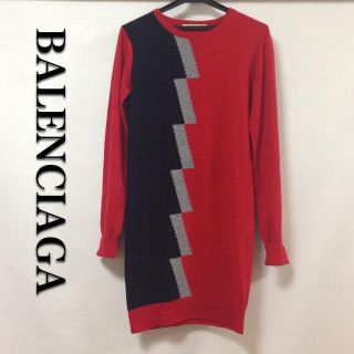 バレンシアガ(Balenciaga)のバレンシアガ☆美品ニットワンピース(ひざ丈ワンピース)