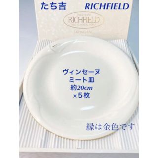 タチキチ(たち吉)のたち吉 RICHFIELD ヴィンセーヌ　ミート皿　プレート　5枚　20cm(食器)