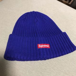 シュプリーム(Supreme)の込 美品★SupremeOverdyed Ribbed Beanie★濃パープル(ニット帽/ビーニー)