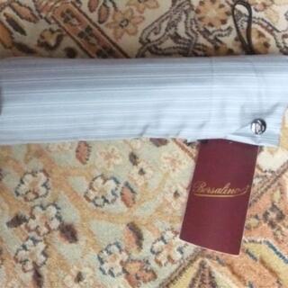新品タグ付◆ボルサリーノ◆紳士用 ストライプ折りたたみ傘 日本製60cmグレー系(傘)
