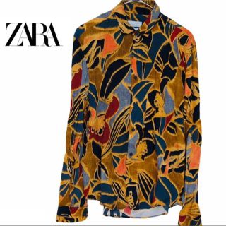 ザラ(ZARA)の【美品】ZARA MAN(ザラ) レーヨン テロテロ系 柄シャツ Mサイズ 総柄(シャツ)