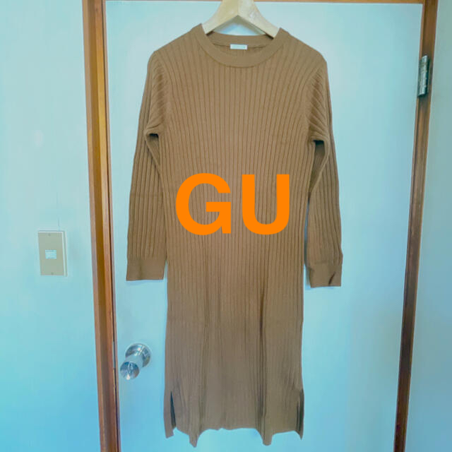 GU(ジーユー)のGU/リブニット丸首ワンピース レディースのワンピース(ひざ丈ワンピース)の商品写真