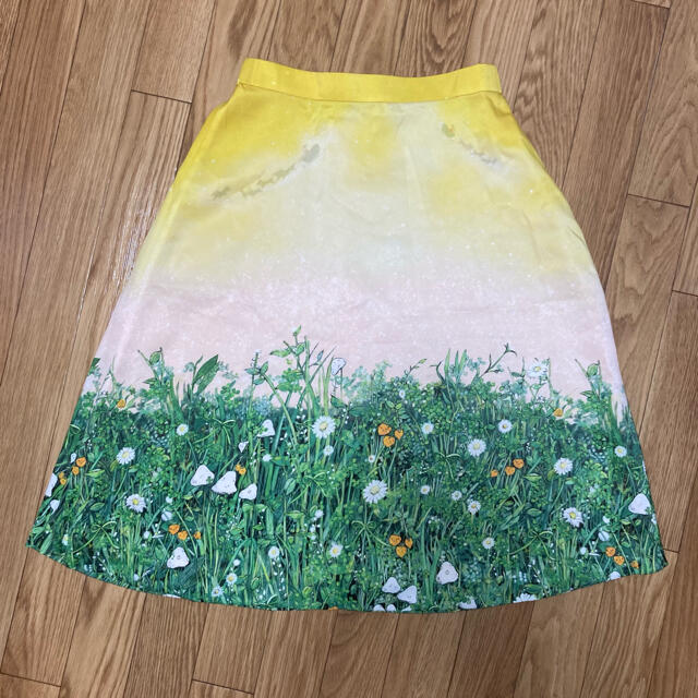 franche lippee(フランシュリッペ)のフランシュリッペ スカート イエロー グリーン 自然柄 レディースのスカート(ひざ丈スカート)の商品写真