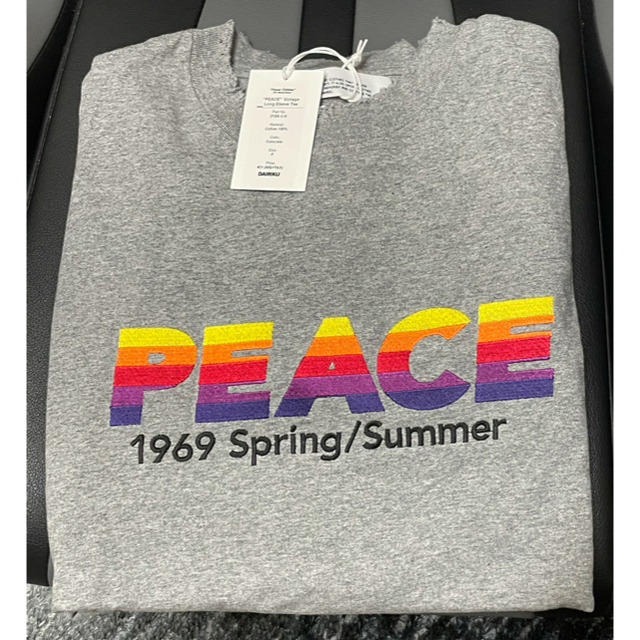 dairiku 21ss 刺繍T peace グレー　ロンT メンズのトップス(Tシャツ/カットソー(七分/長袖))の商品写真