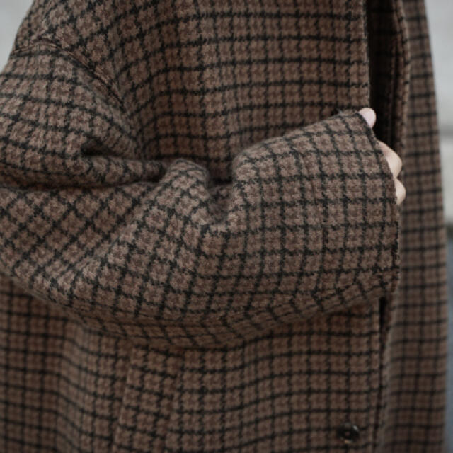 COMOLI(コモリ)のYOKE DOUBLE JQUARD KNIT BALCOLLAR COAT メンズのジャケット/アウター(ステンカラーコート)の商品写真