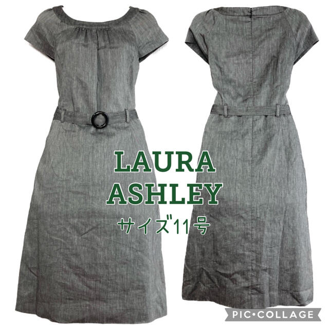 LAURA ASHLEY(ローラアシュレイ)のローラアシュレイ　ベルト付きワンピース レディースのワンピース(ひざ丈ワンピース)の商品写真