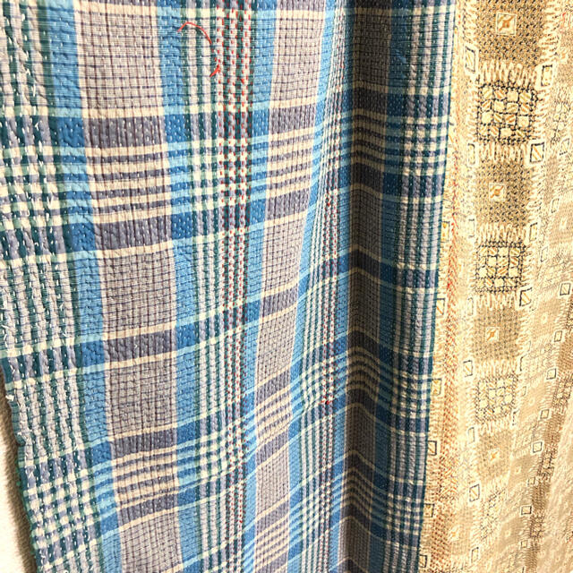 丁寧刺繍とリボンテープが可愛いラリーキルト 刺し子 エスニック 丁寧刺繍とリボンテープが可愛いラリーキルト 刺し子 エスニック
