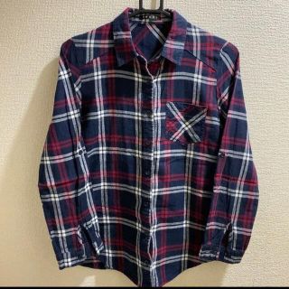 イング(INGNI)のチェックネルシャツ　ネイビー　ディープレッド　春服　Mサイズ　ホワイト　冬服秋服(シャツ/ブラウス(長袖/七分))