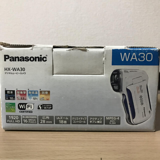 Panasonic(パナソニック)のパナソニック デジタルムービーカメラ 防水仕様 ホワイト HX-WA30 スマホ/家電/カメラのカメラ(ビデオカメラ)の商品写真