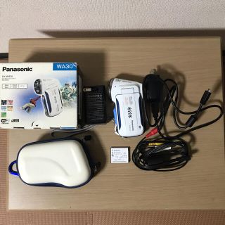 パナソニック(Panasonic)のパナソニック デジタルムービーカメラ 防水仕様 ホワイト HX-WA30(ビデオカメラ)