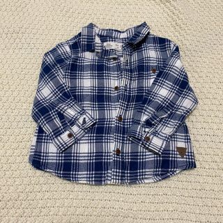 ザラ(ZARA)のZARA デニムシャツ チェックシャツ 74 80(シャツ/カットソー)