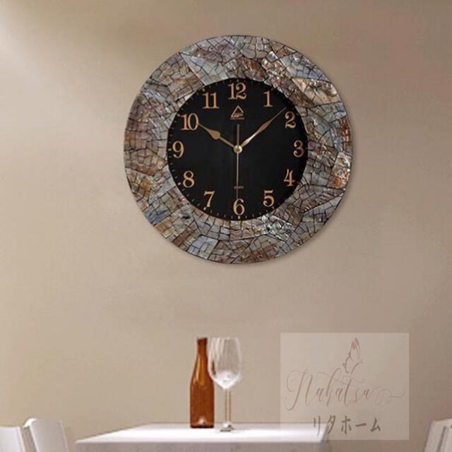貝殻 キラキラ綺麗な時計 高級 美しい 掛け時計 壁掛け時計の通販 by