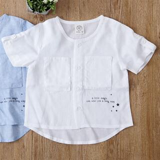 JK3.16 ダミーポケットノーカラーサマーシャツ(ブラウス)
