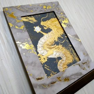 風水開運絵画＊疾風迅雷昇龍　金龍　金運　昇り龍　出世　仕事　未来　貯蓄　陰陽