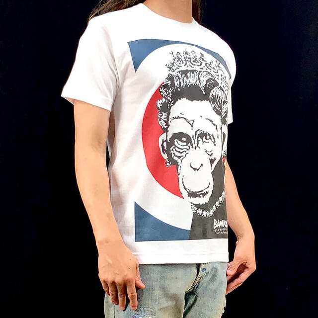 新品 ビッグプリント バンクシー ターゲット エリザベス チンパンジー Tシャツ 1