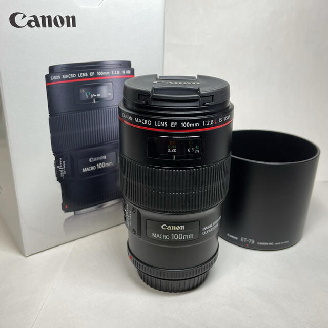 Canon(キヤノン)の【美品】キヤノン EF 100mm F2.8L マクロ IS USM スマホ/家電/カメラのカメラ(レンズ(単焦点))の商品写真