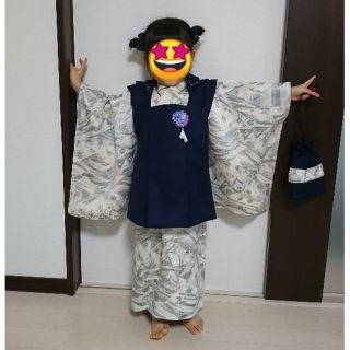 新品☆ 七五三 ３歳 着物セット 〜着物＋被布＋長襦袢＋バッグ～ 男の子用(和服/着物)