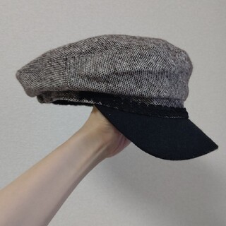 帽子 ハンチング帽 ツイード 茶系 黒系 Ｍサイズ。秋冬♡(ハンチング/ベレー帽)