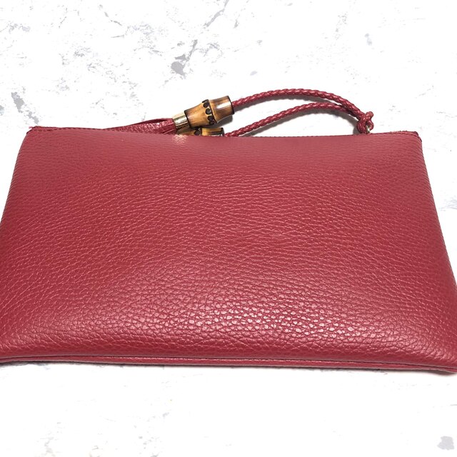 GUCCI グッチ バンブータッセル/レザークラッチバッグ未使用品