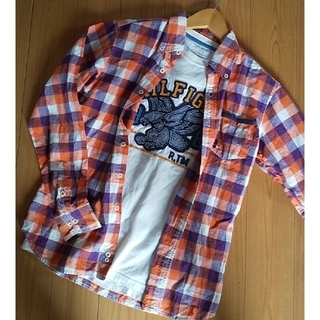 ブルークロス(bluecross)のMIKI HOUSE キッズ160 チェック柄シャツ(Tシャツ/カットソー)