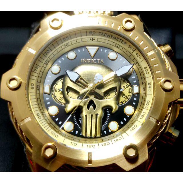 INVICTA(インビクタ)の$1195 インビクタ 高級腕時計 マーベル BOLT パニッシャー ゴールド！ メンズの時計(腕時計(アナログ))の商品写真