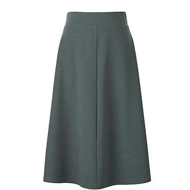 UNIQLO(ユニクロ)のスカート　ミラノリブミディスカート　ダークグリーン レディースのスカート(ひざ丈スカート)の商品写真