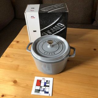 ストウブ(STAUB)の美品　ストウブ 24 グレー　グランドココット　STAUB 24センチ (鍋/フライパン)