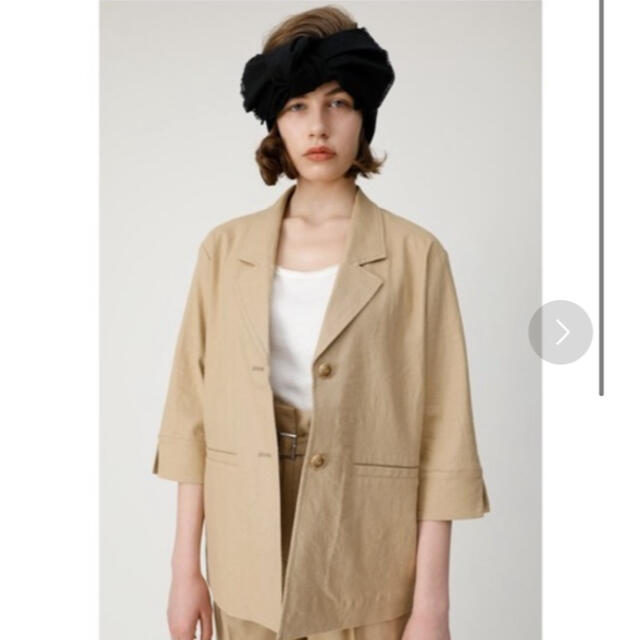 moussy(マウジー)のmoussy  ハーフスリーブ LINEN BLEND ジャケット レディースのジャケット/アウター(テーラードジャケット)の商品写真