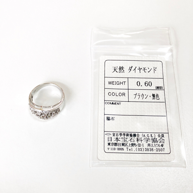 k10WG 天然ダイヤモンドリング 0.60ct 13号 レディースのアクセサリー(リング(指輪))の商品写真