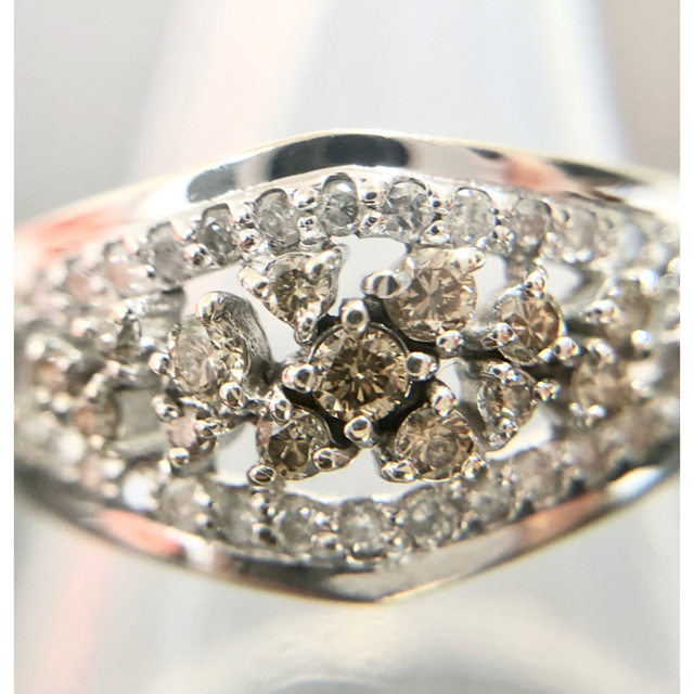 k10WG 天然ダイヤモンドリング 0.60ct 13号 レディースのアクセサリー(リング(指輪))の商品写真