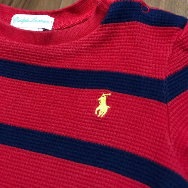 Ralph Lauren(ラルフローレン)のラルフローレン  ボーダーロングTシャツ　80 キッズ/ベビー/マタニティのベビー服(~85cm)(Ｔシャツ)の商品写真