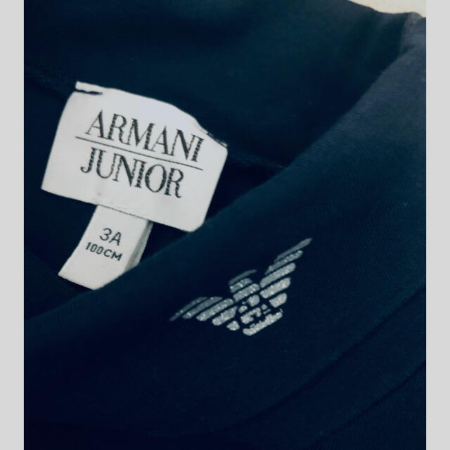 ARMANI JUNIOR(アルマーニ ジュニア)のアルマーニジュニア　ハイネック　ロンt 長袖　3歳　アルマーニ　キッズ　黒 キッズ/ベビー/マタニティのキッズ服女の子用(90cm~)(Tシャツ/カットソー)の商品写真