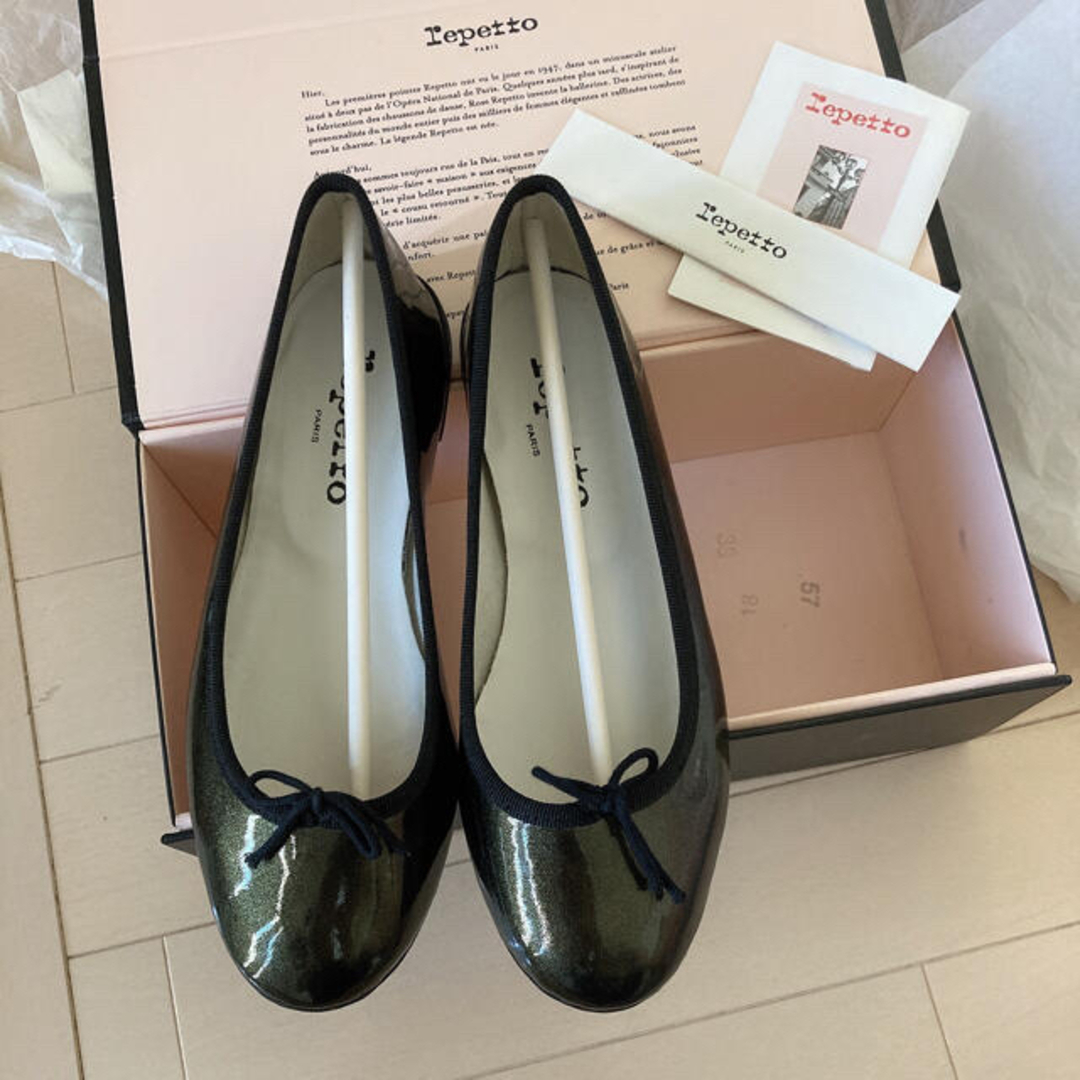 repetto＊サンドリオン メタリックブラック 37 パテントレザー