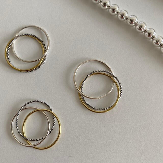 S925 triple ring (R101) レディースのアクセサリー(リング(指輪))の商品写真