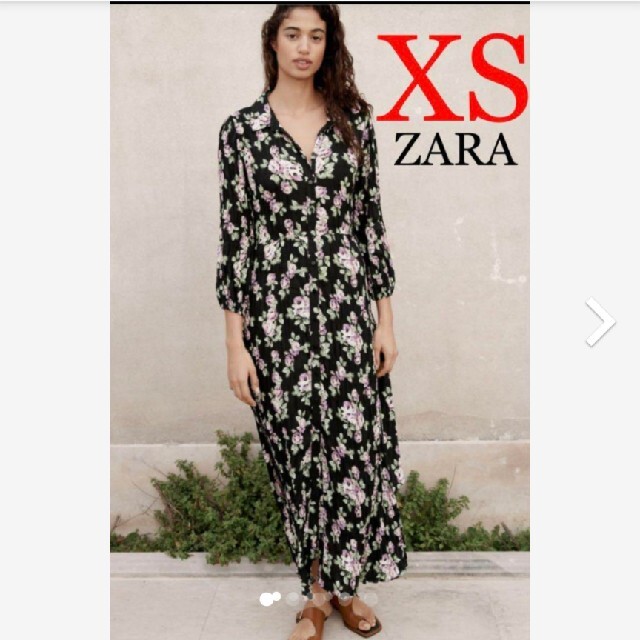 ZARA - ZARA フラワー柄ワンピース XSサイズの通販 by ZARA - ZARA フラワー柄ワンピース XSサイズの通販 by