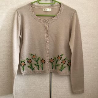 パラビオン(Par Avion)のお花・リボン刺繍カーディガン(カーディガン)