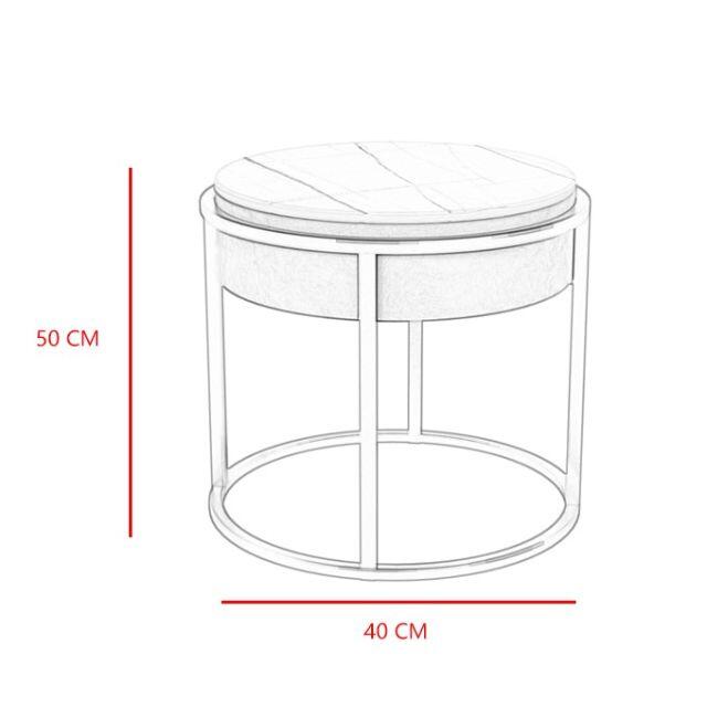 大理石サイドテーブル ナイ ベッド横 ミニテーブル コーヒーテーブル 4-1-